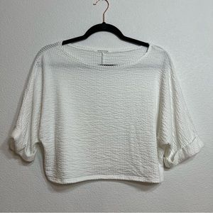 Caution To The Wind white crop top size small.